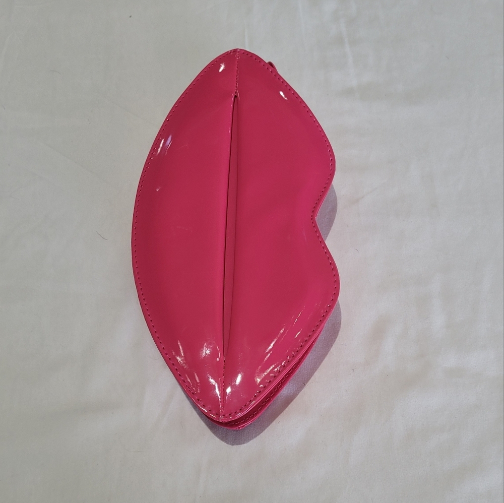 Hot Lips Clutch Mini Bag Fuchsia Pink Cosmetic Purse Decor Accessorie Kiss Lip - Picture 4 of 6